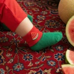 جوراب ساق کوتاه نوزادی مدل هندوانه یلدا کد H2 - Image 4