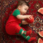 جوراب ساق کوتاه نوزادی مدل هندوانه یلدا کد H2 - Image 5