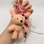 اندازه‌گیری چارم بگ مدل خرس تدی و قلب نقره ای
